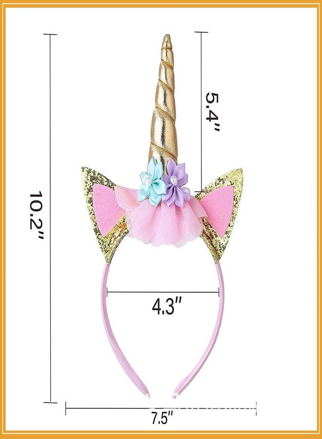 فانسي دريسويل طقم يونيكورن من فانسي دريس ويل، طوق رأس لامع على شكل يونيكورن ووشاح عيد ميلاد، مستلزمات مثالية لحفلات أعياد الميلاد، لون وردي - Image 3